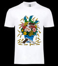 I Would Die For You graphic tee - floral pistol design on white tee