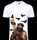 Carry The Cross Tee - crucifixion tribute graphic with ravens on white tee, BLACKSTYLE DC