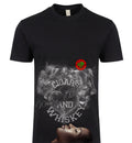 Cigars Women and Whiskey Tee black - smoke and face graphic, ChapTR 50 x BLACKSTYLE DC collab