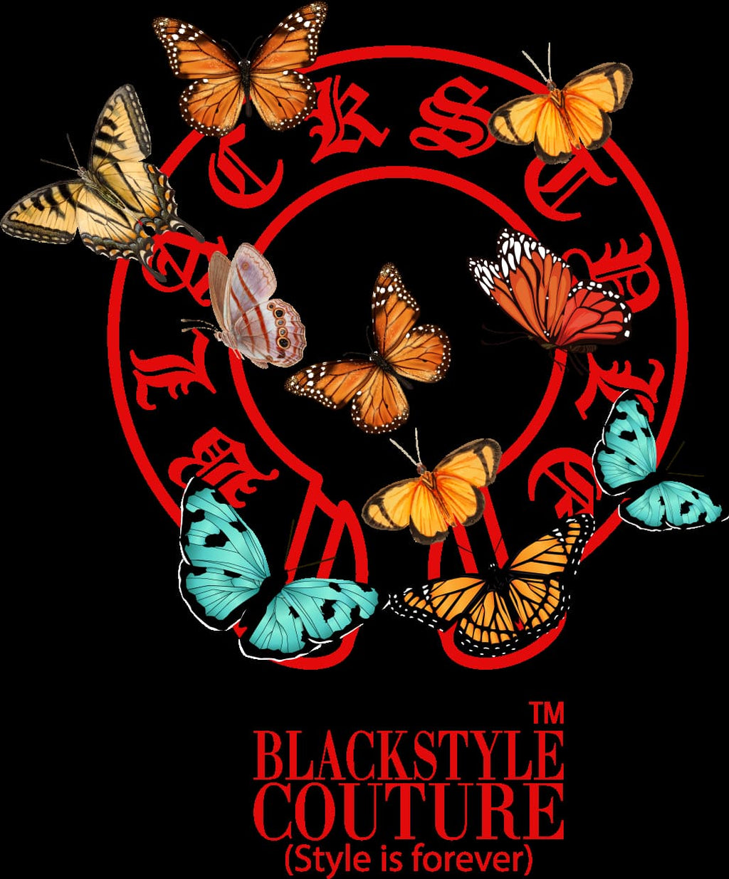 BLACKSTYLE Couture butterfly graphic