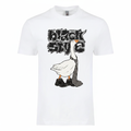 Black Style goose on white tee mockup